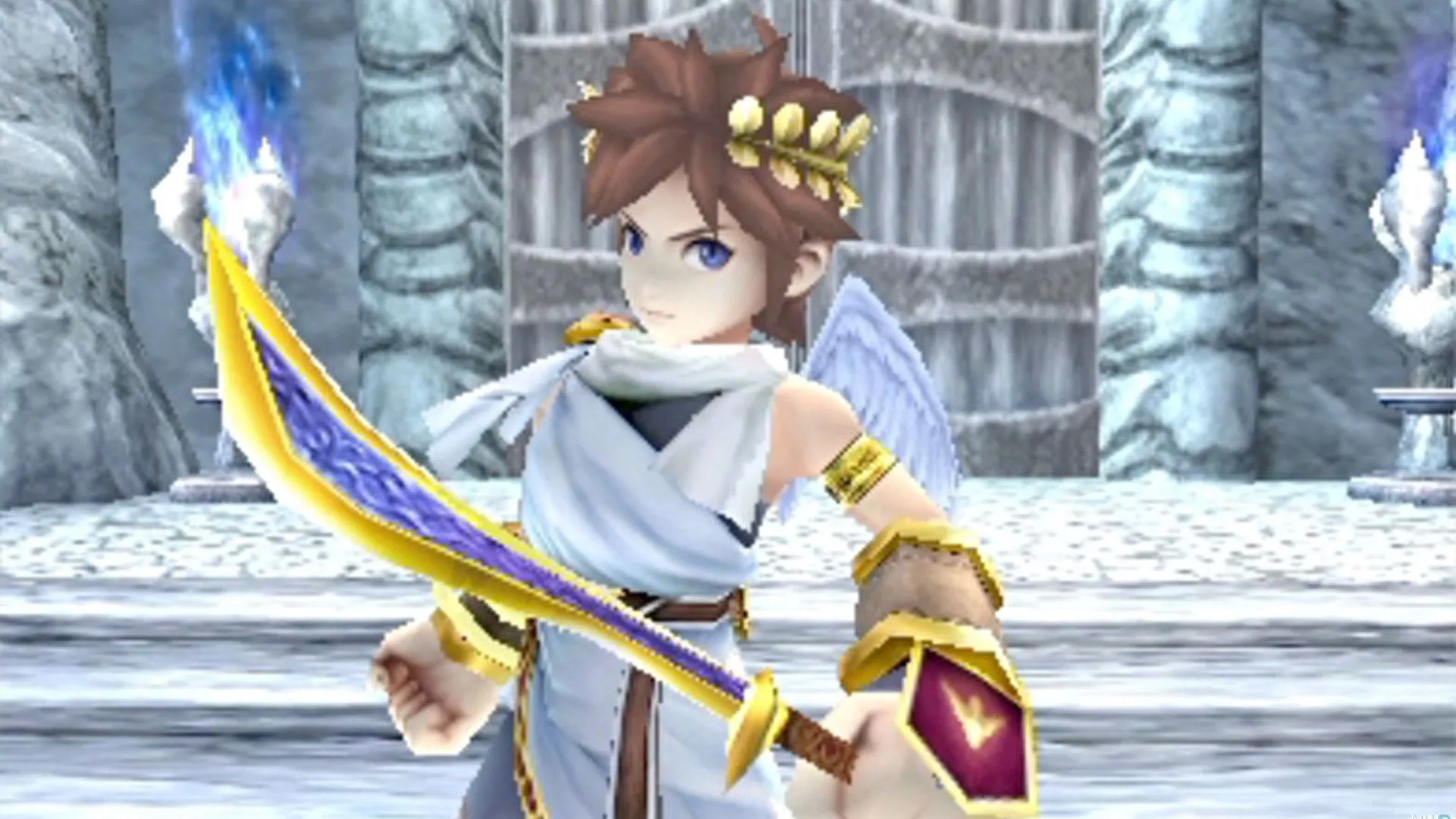 Hình ảnh Kid Icarus: Uprising trên Nintendo 3DS với cảnh chiến đấu dữ dội