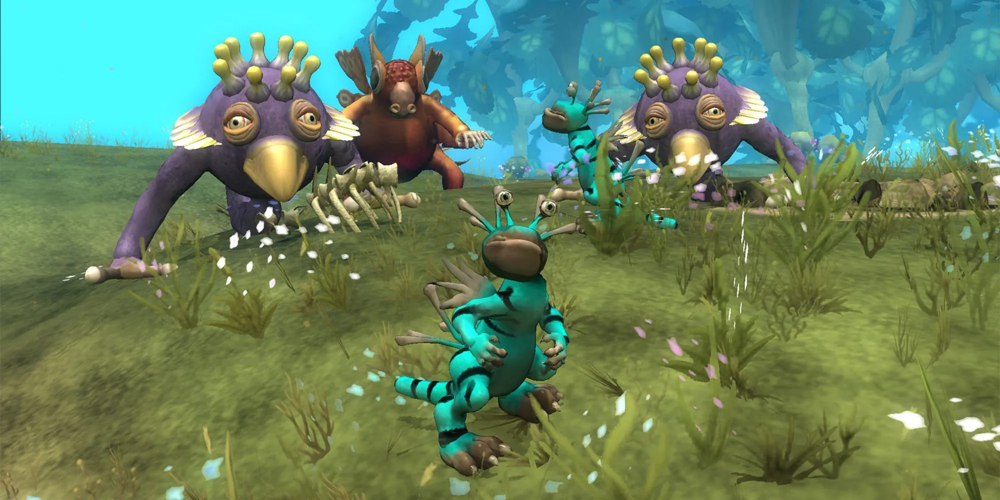 Hình ảnh Spore với nhiều sinh vật khác nhau trên hành tinh