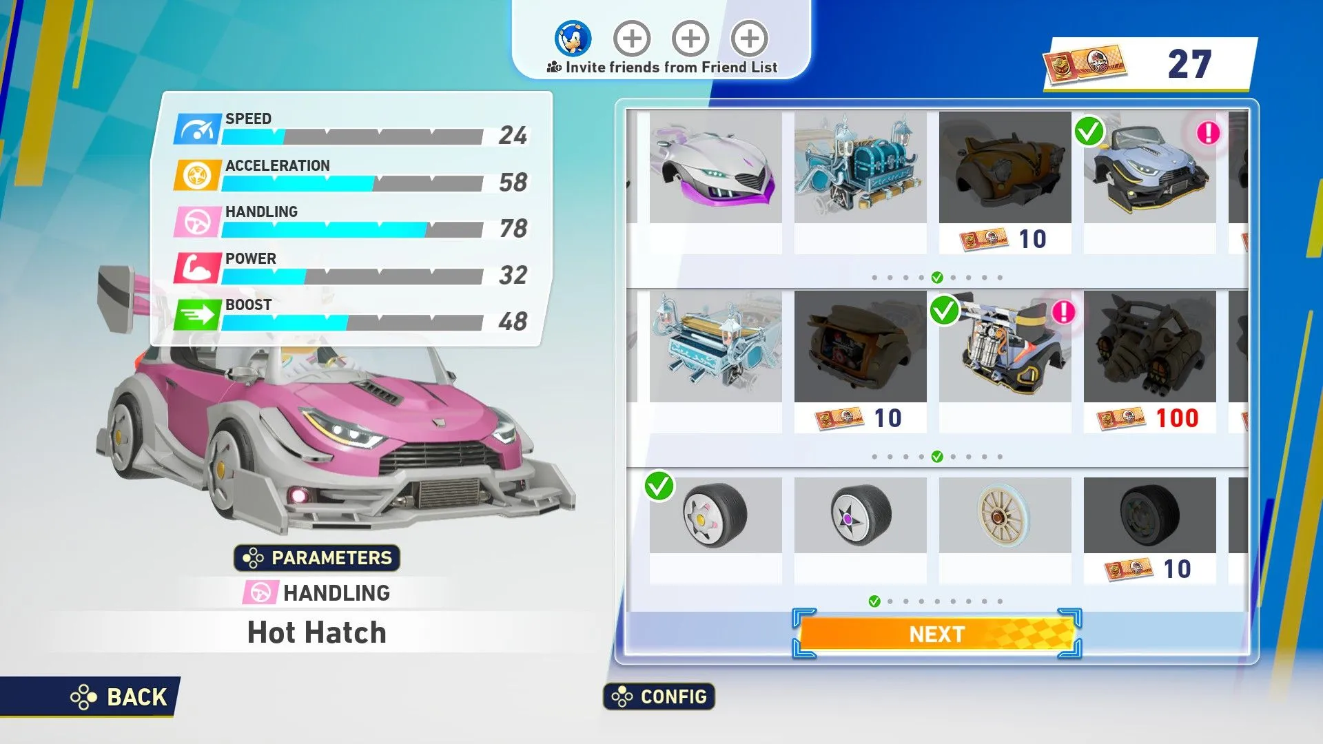 Hot Hatch - tối ưu handling, phù hợp track kỹ thuật và counter-drift trong Sonic Racing Crossworlds