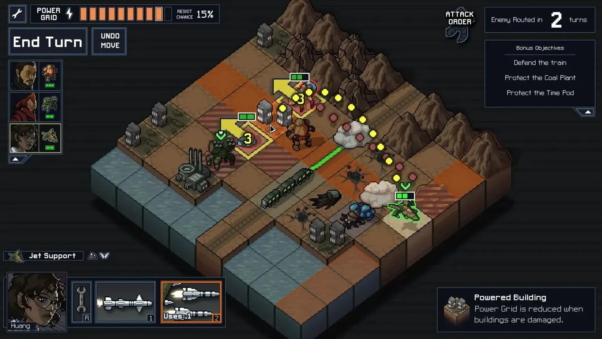 Into the Breach: hiển thị ô tấn công trước lượt và chiến thuật bảo vệ thành phố trong roguelike chiến lược