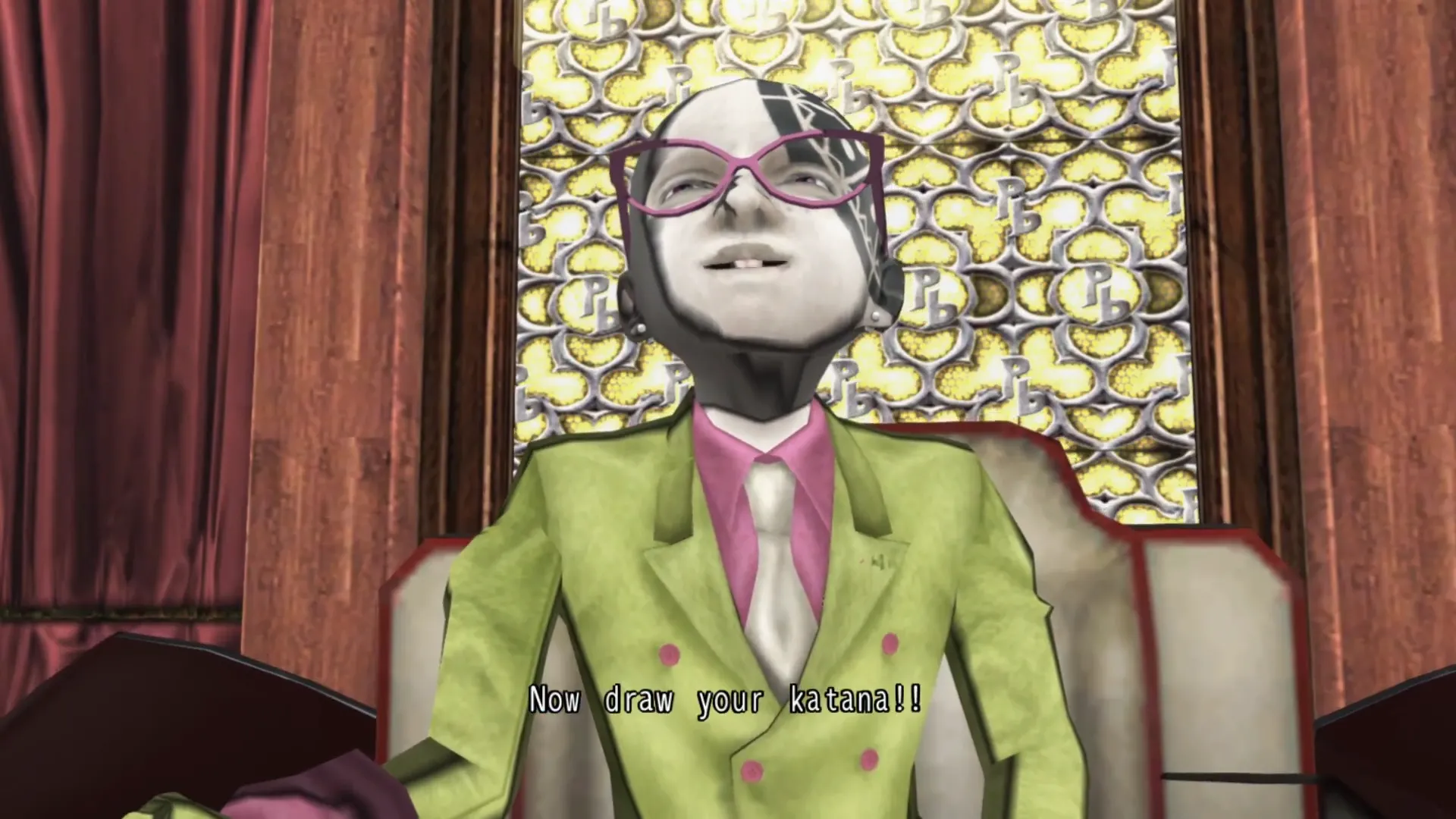 Jasper Batt Jr. với trang phục xanh lòe loẹt và biến hình trong No More Heroes 2