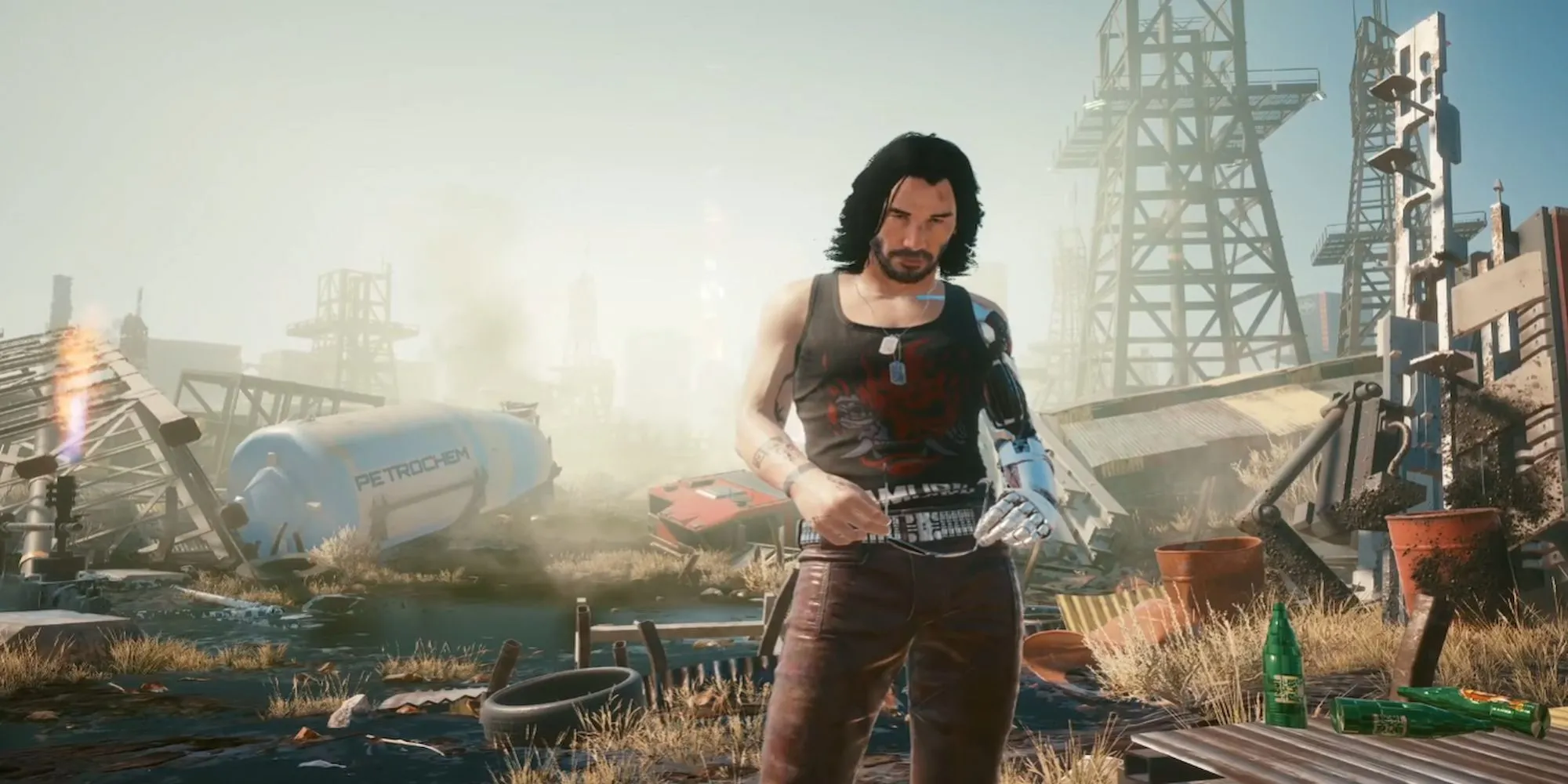 Johnny Silverhand trò chuyện với V bên mộ, khoảnh khắc vừa u sầu vừa mỉa mai trong Cyberpunk 2077