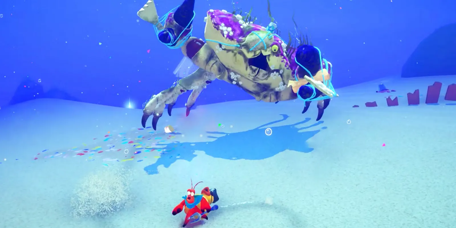 Kẻ địch Pagurus trong Another Crab's Treasure với thiết kế hải sản và yếu tố môi trường