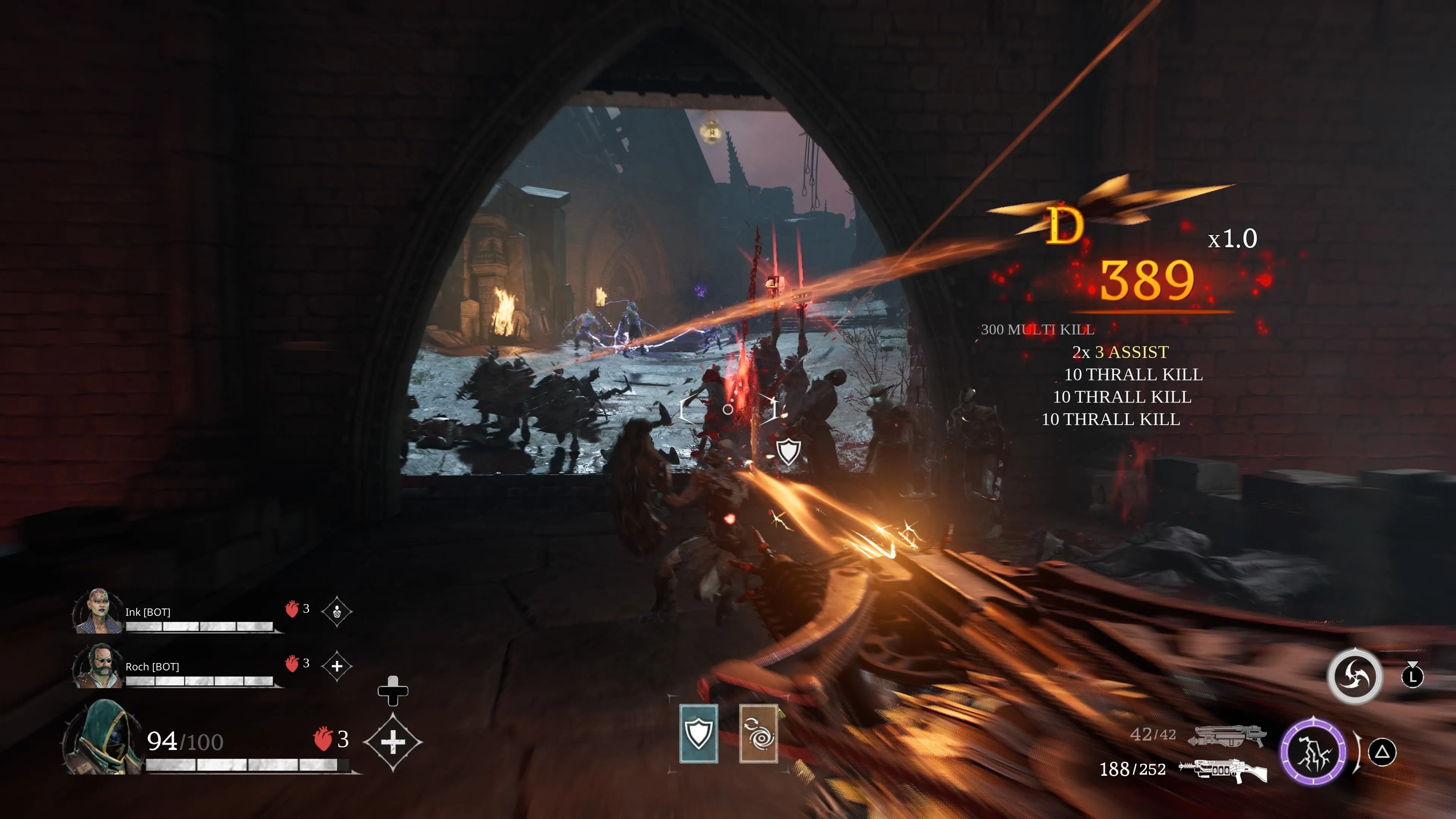 Khoảnh khắc combat hỗn loạn, nhiều enemy và explosion trên màn hình