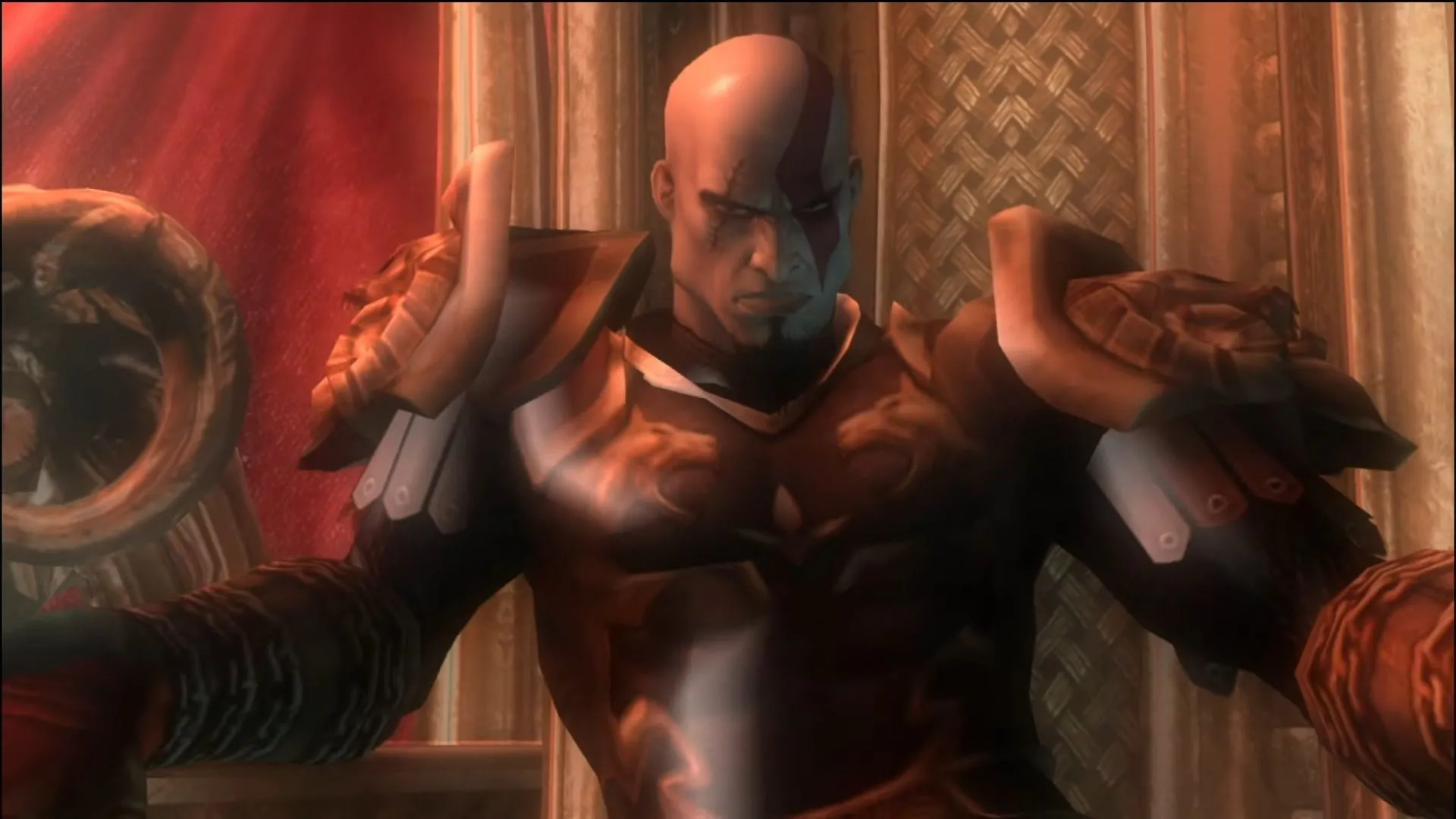 Kratos trên ngai, cảnh biểu tượng của God of War II trên PS2