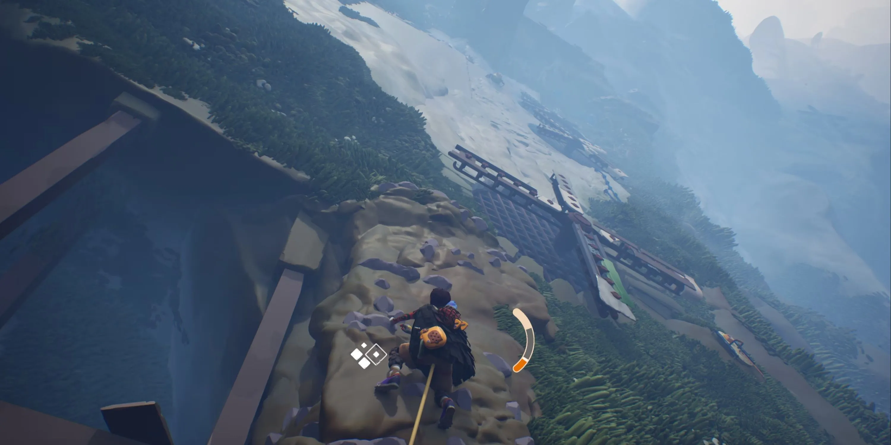 Leo dốc và đọc ký hiệu di tích trong Jusant, mô tả môi trường thăng trầm