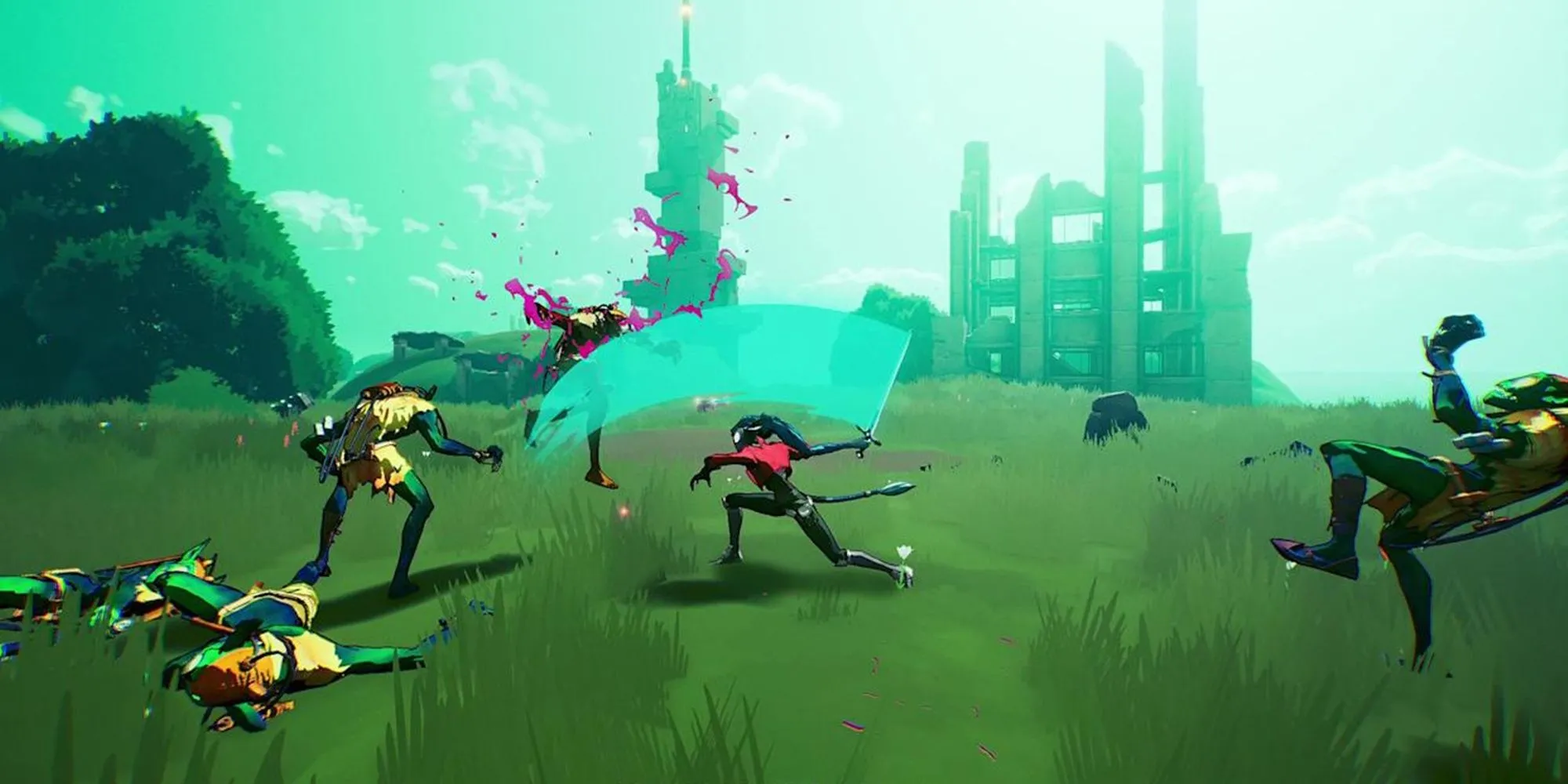 Logo thông báo và hình minh họa Hyper Light Breaker chuyển từ 2D sang 3D