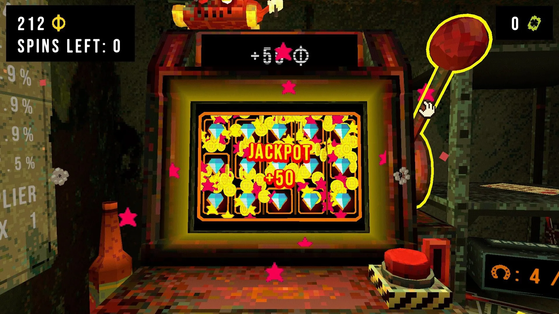 Máy xèng trúng jackpot trong CloverPit, giao diện số tiền và biểu tượng