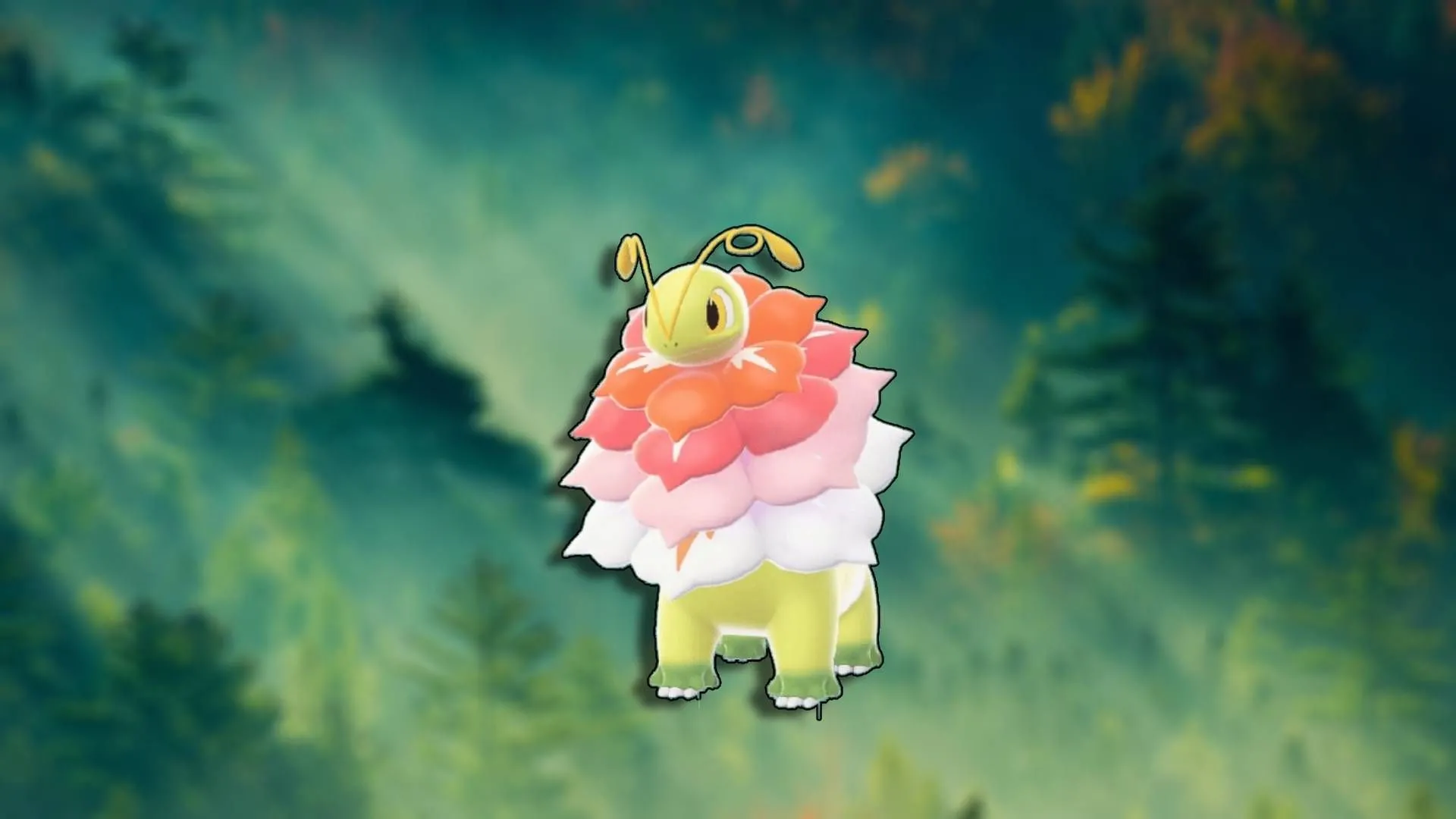 Mega Meganium trong Pokémon Legends: Z-A, thân cây phủ hoa, biểu tượng Grass/Fairy