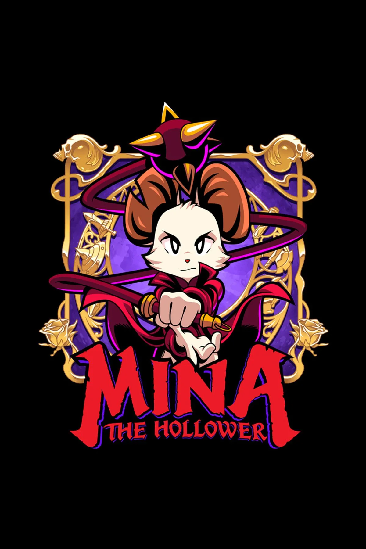 Mina cầm roi và nền game có phong cách hoài cổ, minh họa cơ chế burrow