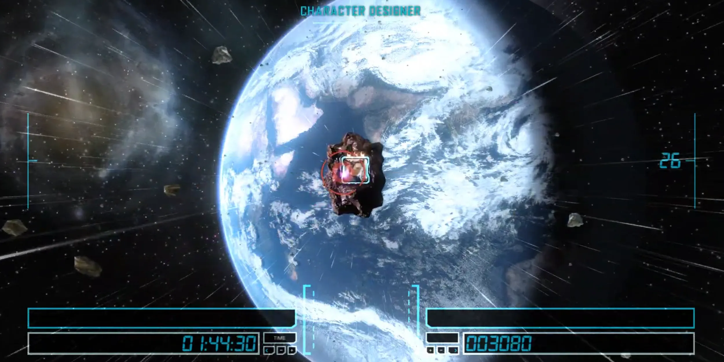 Minigame credit với hình ảnh đội ngũ phát triển trong Vanquish