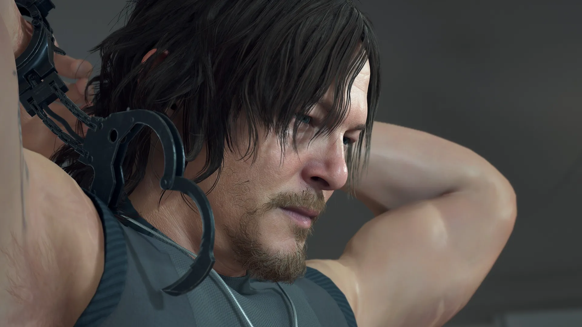 Nam chính Sam Porter Bridges do Norman Reedus thể hiện, bối cảnh đặc trưng của Death Stranding với yếu tố kết nối và cô lập
