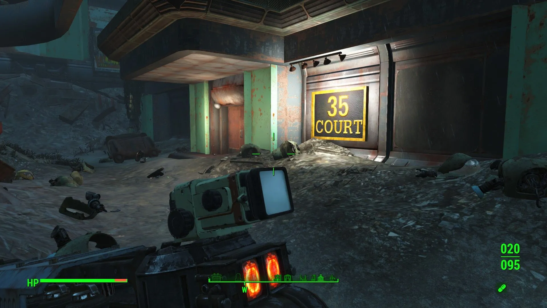 Người lính mặc giáp Power Armor trong Fallout 4 giữa cảnh hoang tàn