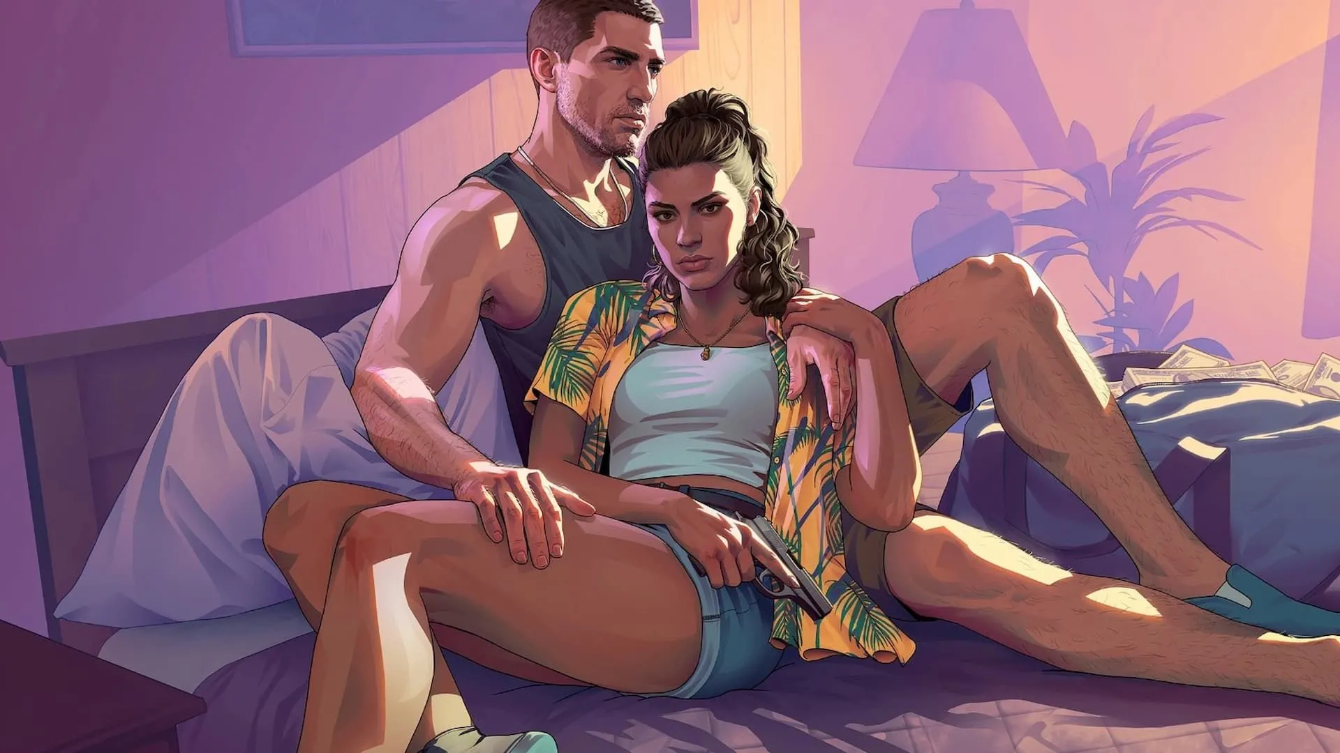 Nhân vật chính Jason và Lucia trong Grand Theft Auto 6, ảnh minh họa từ Rockstar Games