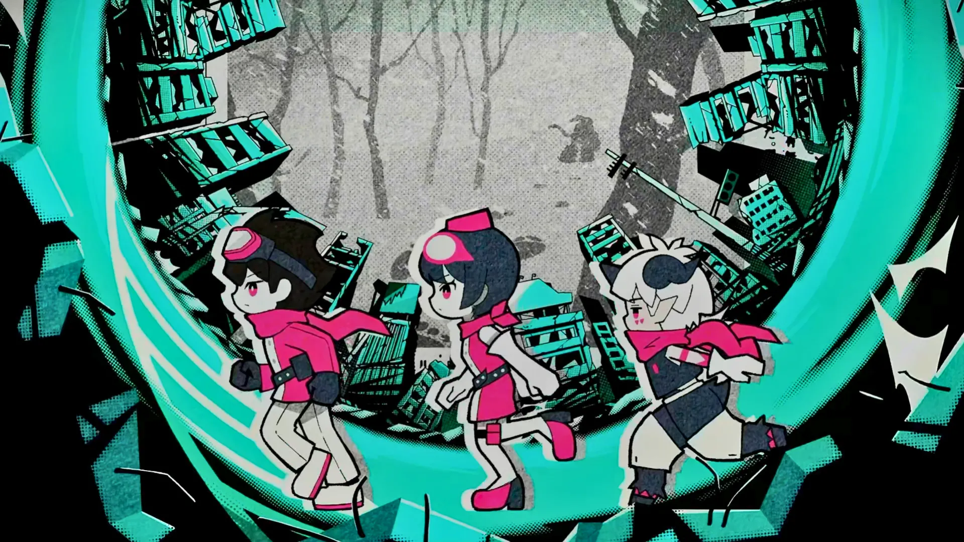 Nhân vật chính và Operator trong Digimon Story: Time Stranger, cảnh cắt cảnh kịch tính