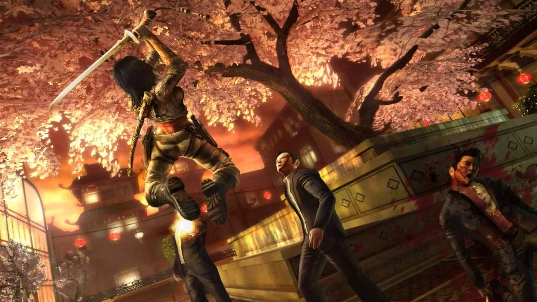 Nhân vật chính WET trong tư thế hành động, thể hiện combo súng và melee