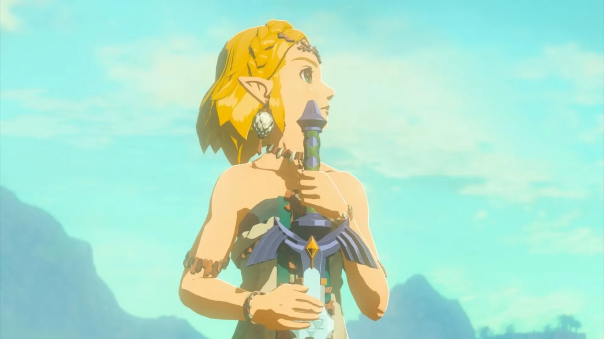 Nhân vật trong Zelda nắm kiếm Master Sword, biểu tượng di sản và thiết kế thế giới