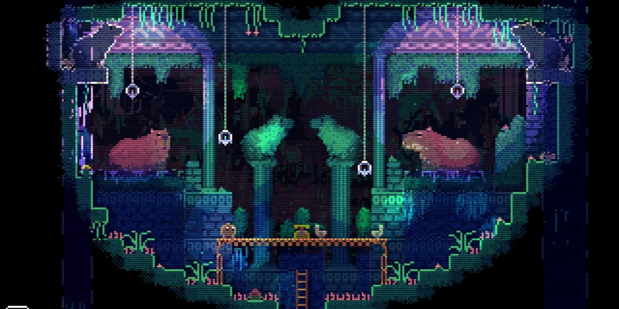 Những con capybara tạo hình trái tim trong Animal Well — Metroidvania thiên về giải đố và bầu không khí kỳ quái