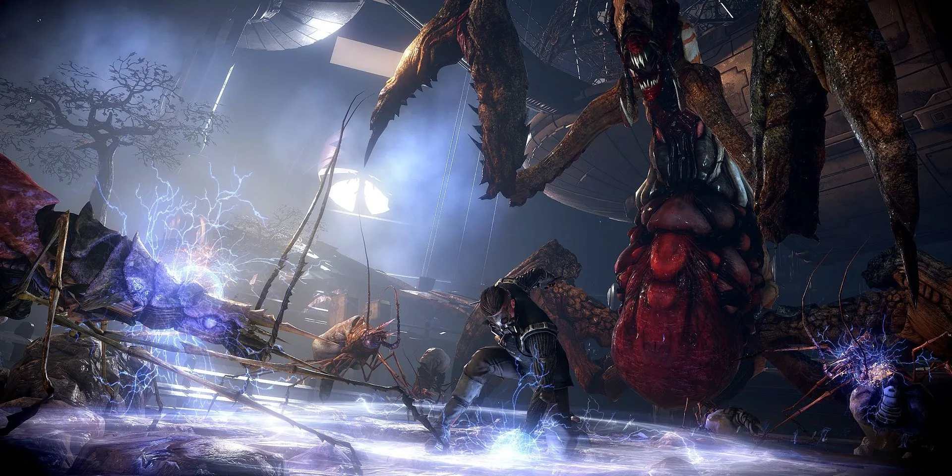 Những sinh vật bị sốc điện trong The Technomancer, cảnh chiến đấu có hiệu ứng tia điện