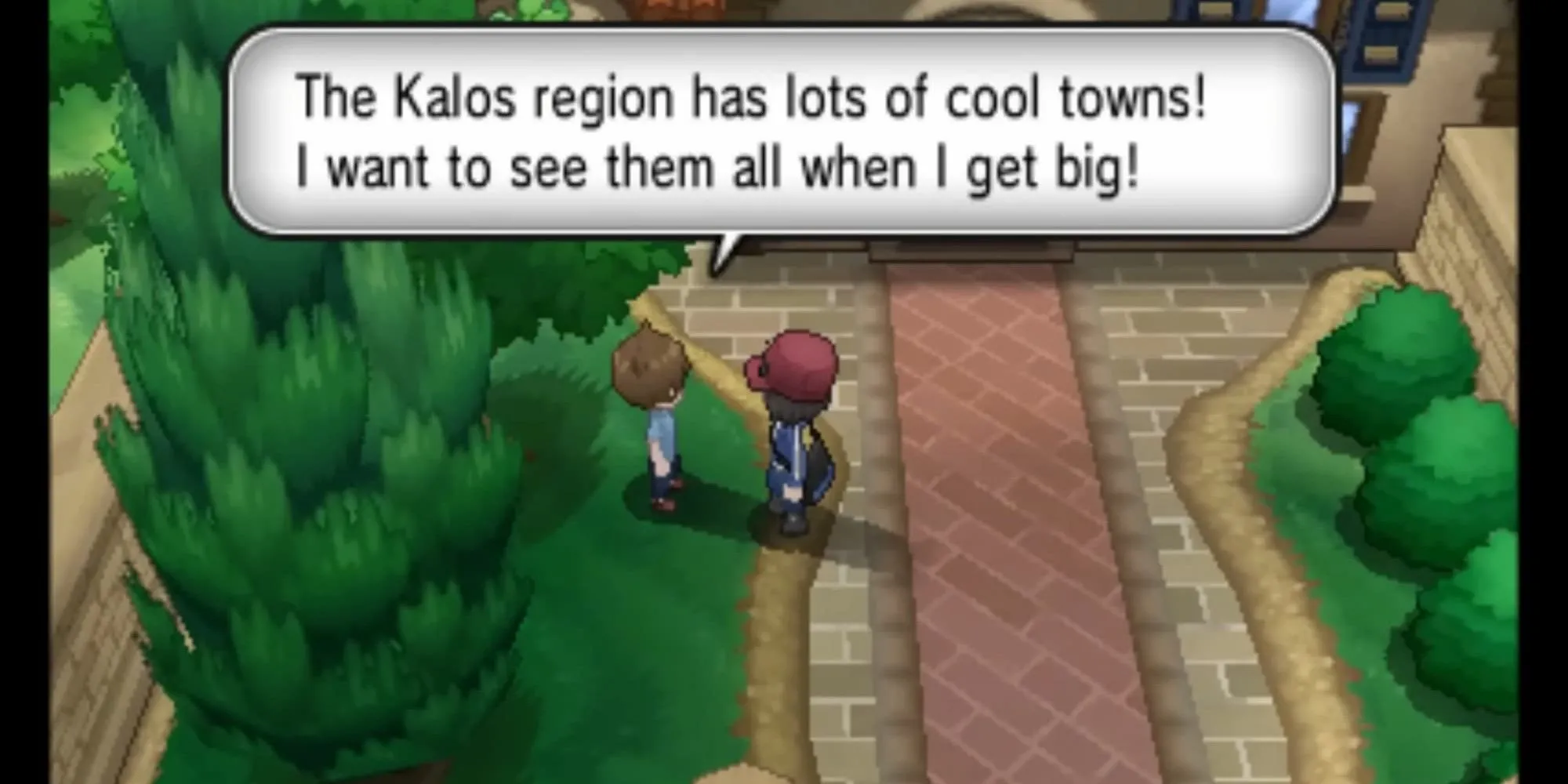 NPC đang trò chuyện trong Pokémon X & Y, vùng Kalos mở rộng