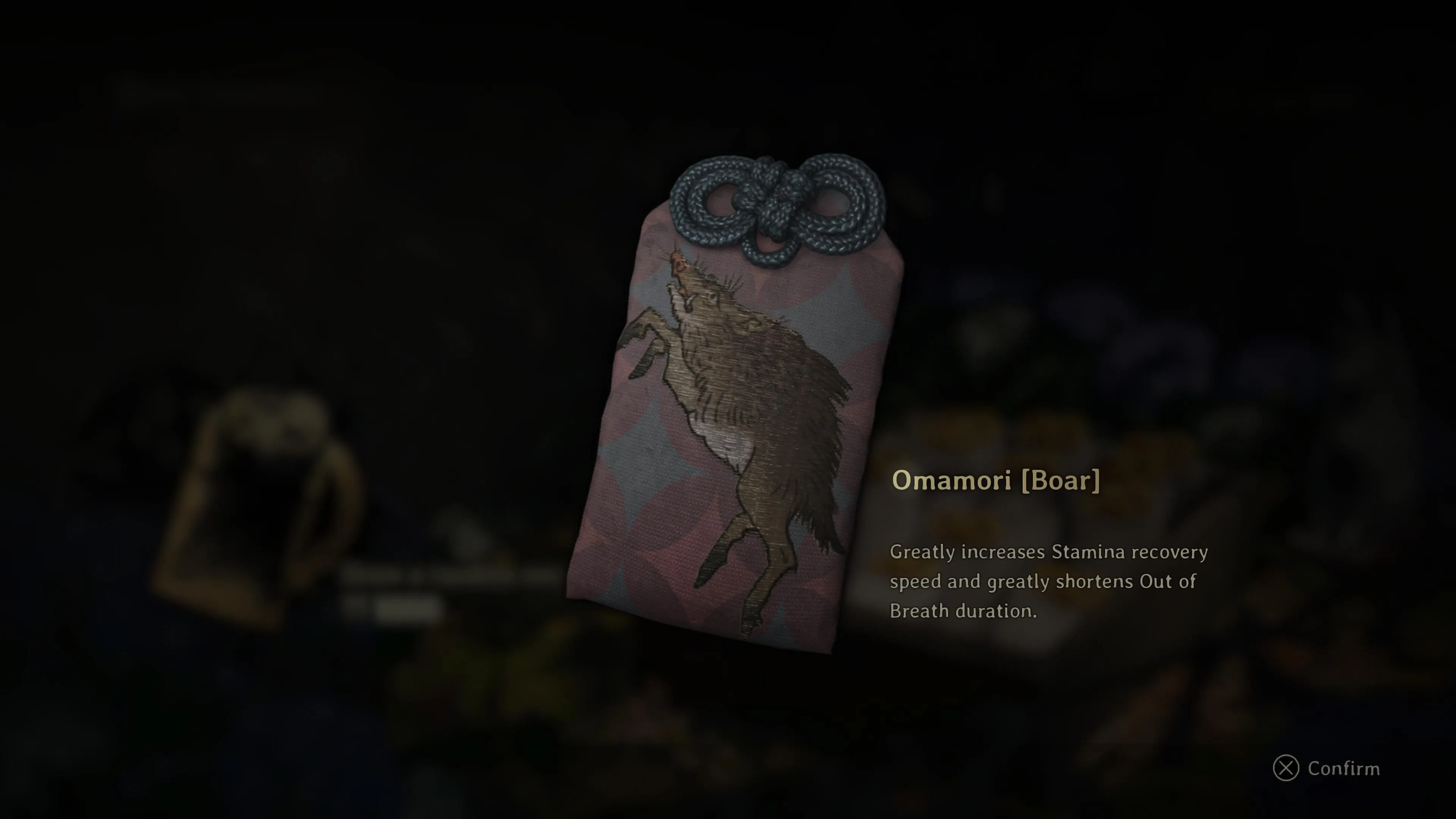 Omamori Boar — hồi phục stamina nhanh hơn trong Silent Hill f