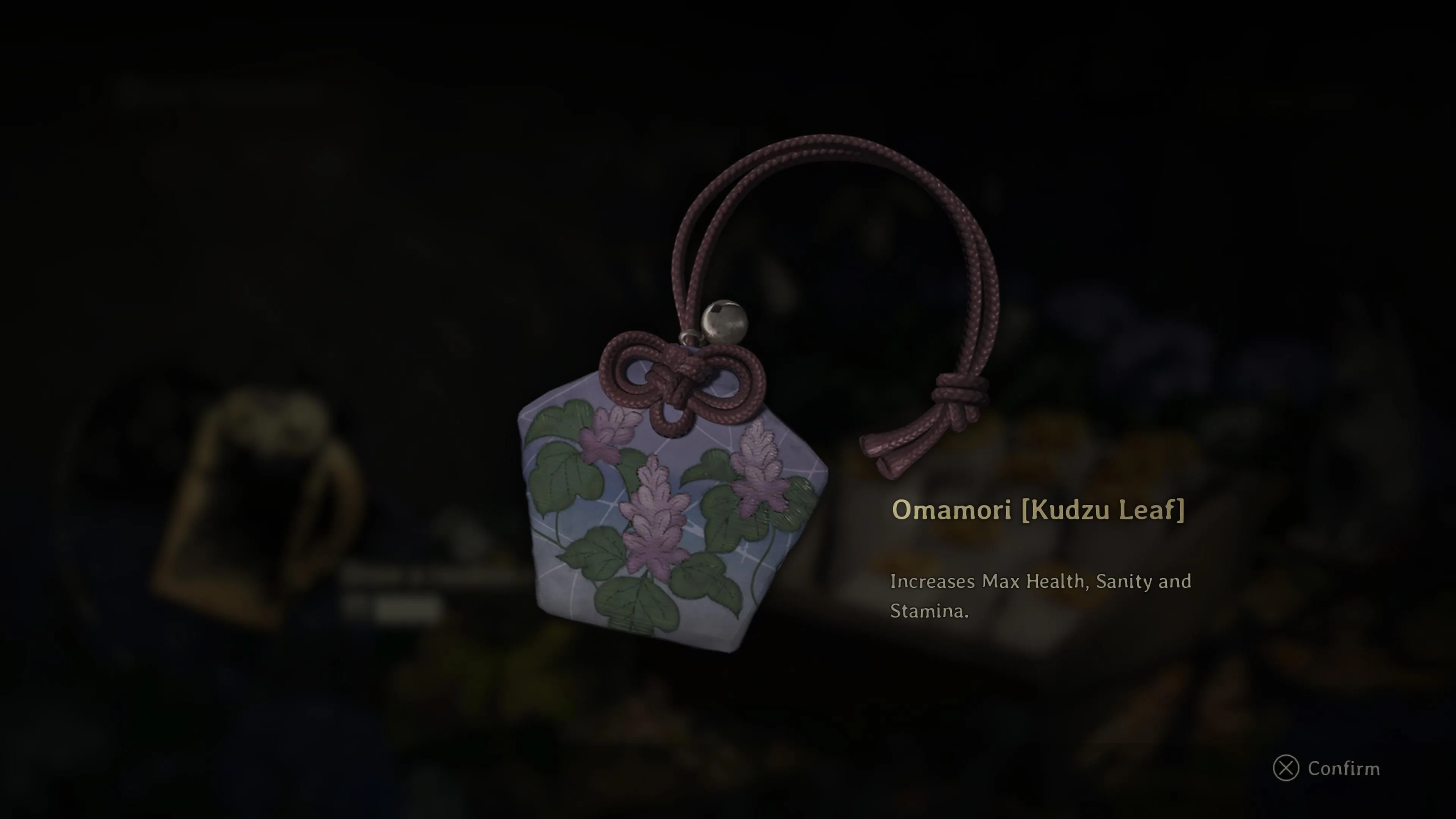 Omamori Kudzu Leaf — tăng Health, Stamina, Sanity trong Silent Hill f