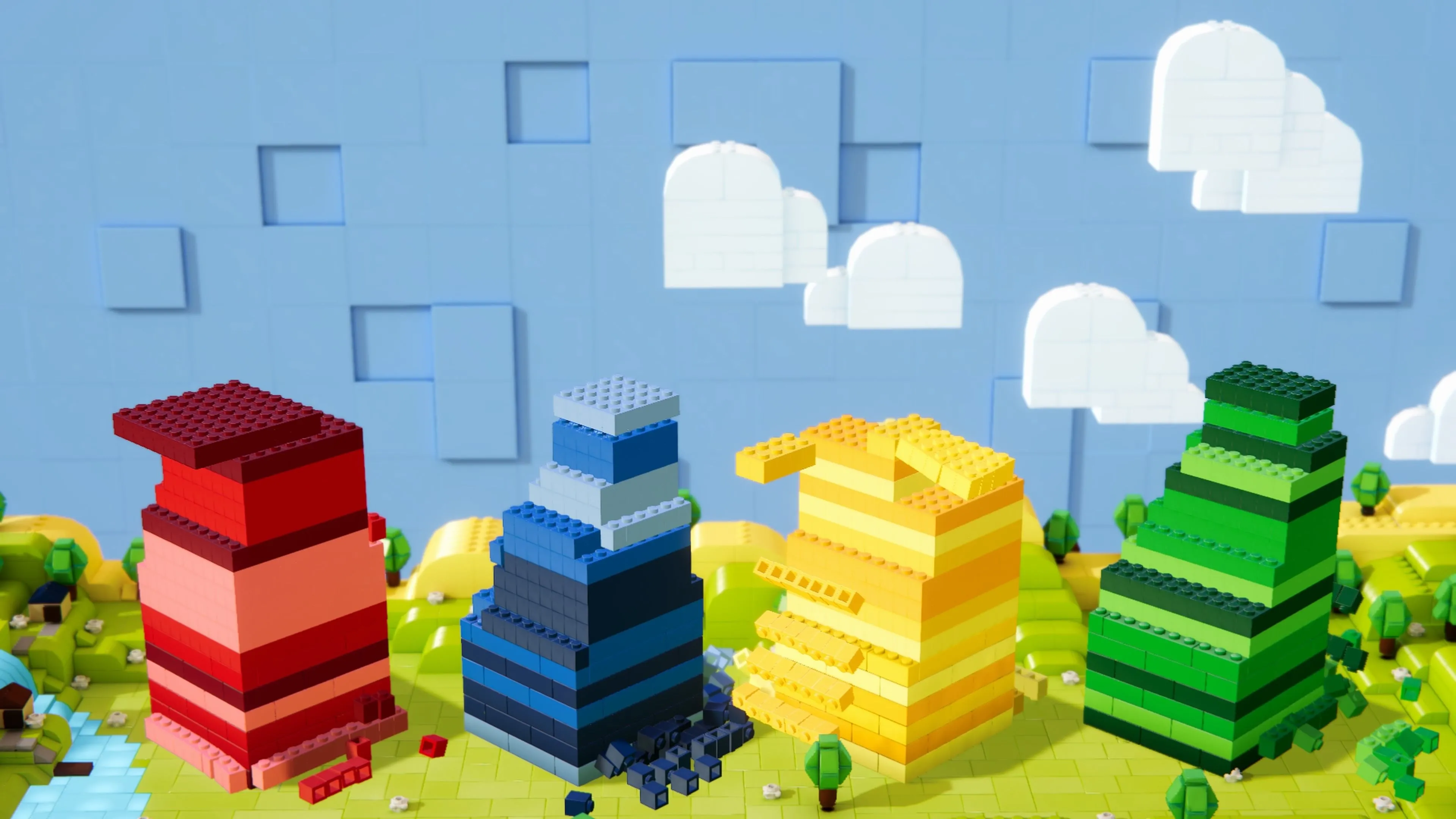 Perfect Pillars: xếp khối chính xác để xây tháp cao hơn trong LEGO Party