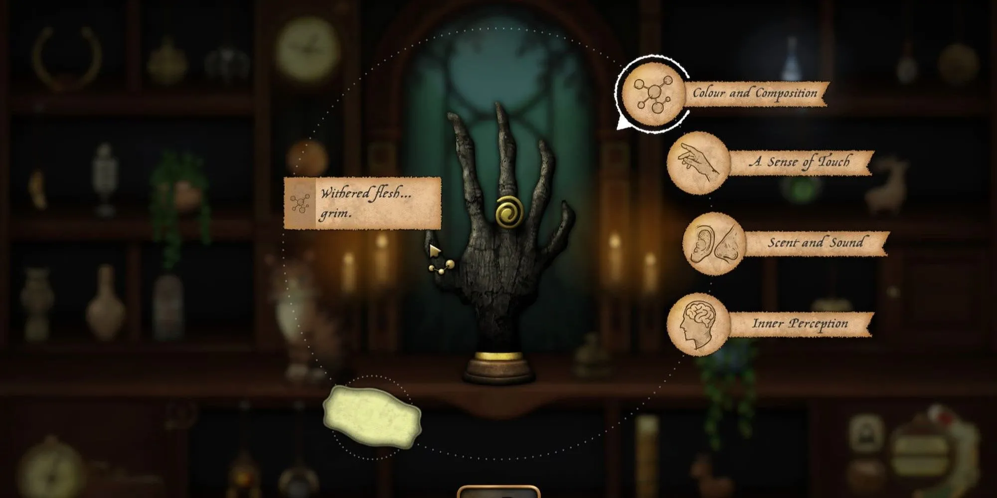 Phân tích bàn tay khô héo trong Strange Antiquities, minh họa giai đoạn điều tra món đồ cổ