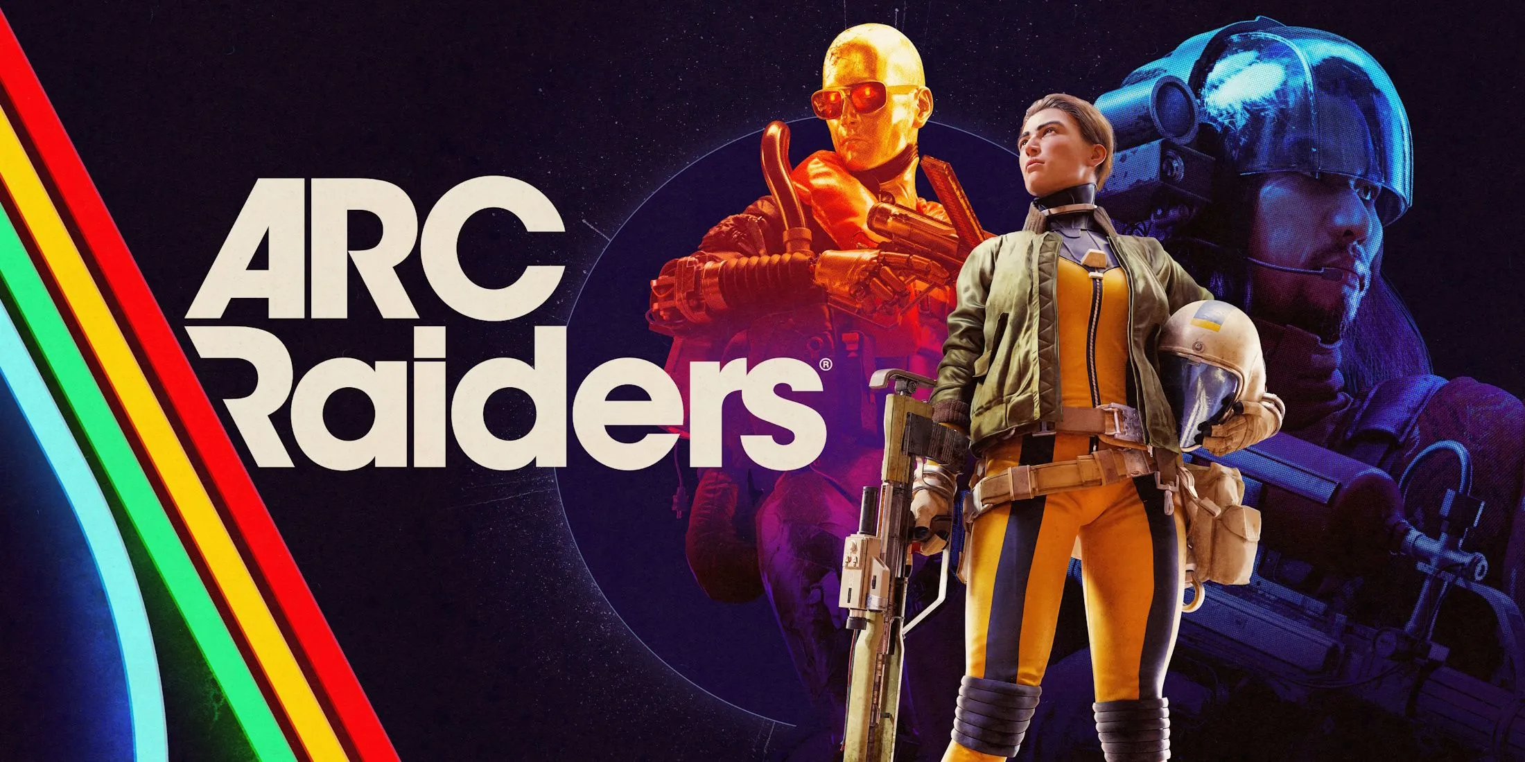 Poster chính ARC Raiders với phong cách nghệ thuật và nhân vật chính