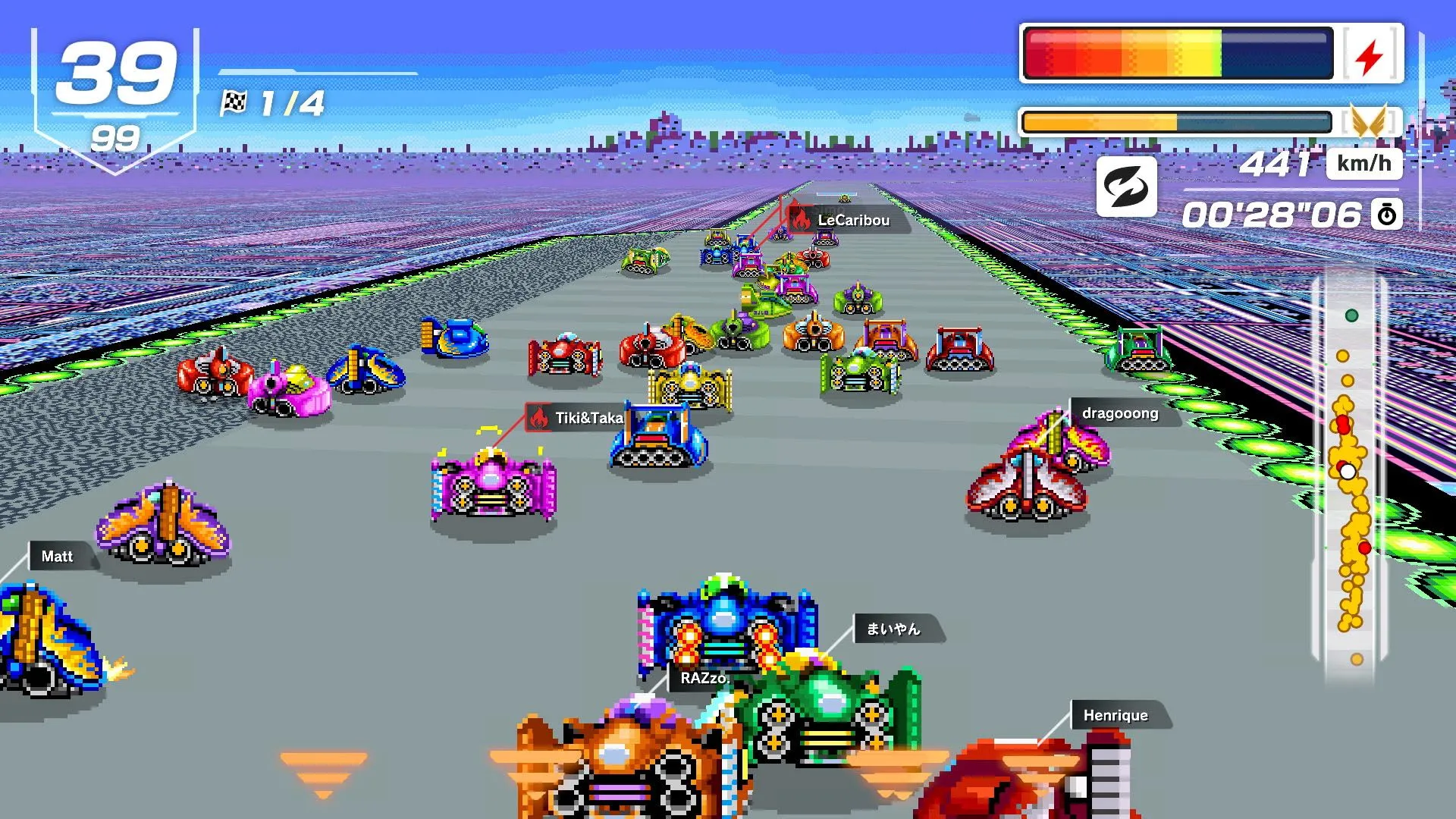 Poster F-Zero 99 với tàu đua tốc độ cao
