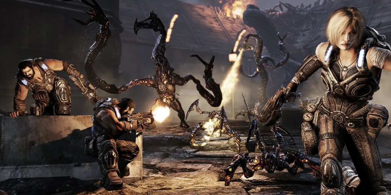 Poster Gears of War 3 biểu đạt tính hoành tráng và cảm xúc trong phần kết của trilogy ban đầu