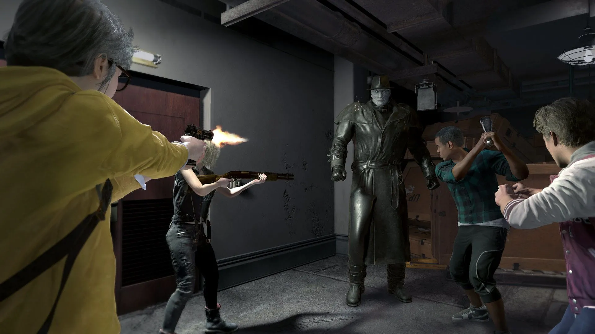 Resident Evil: Resistance — cảnh Mastermind triển khai bẫy với Mr. X xuất hiện