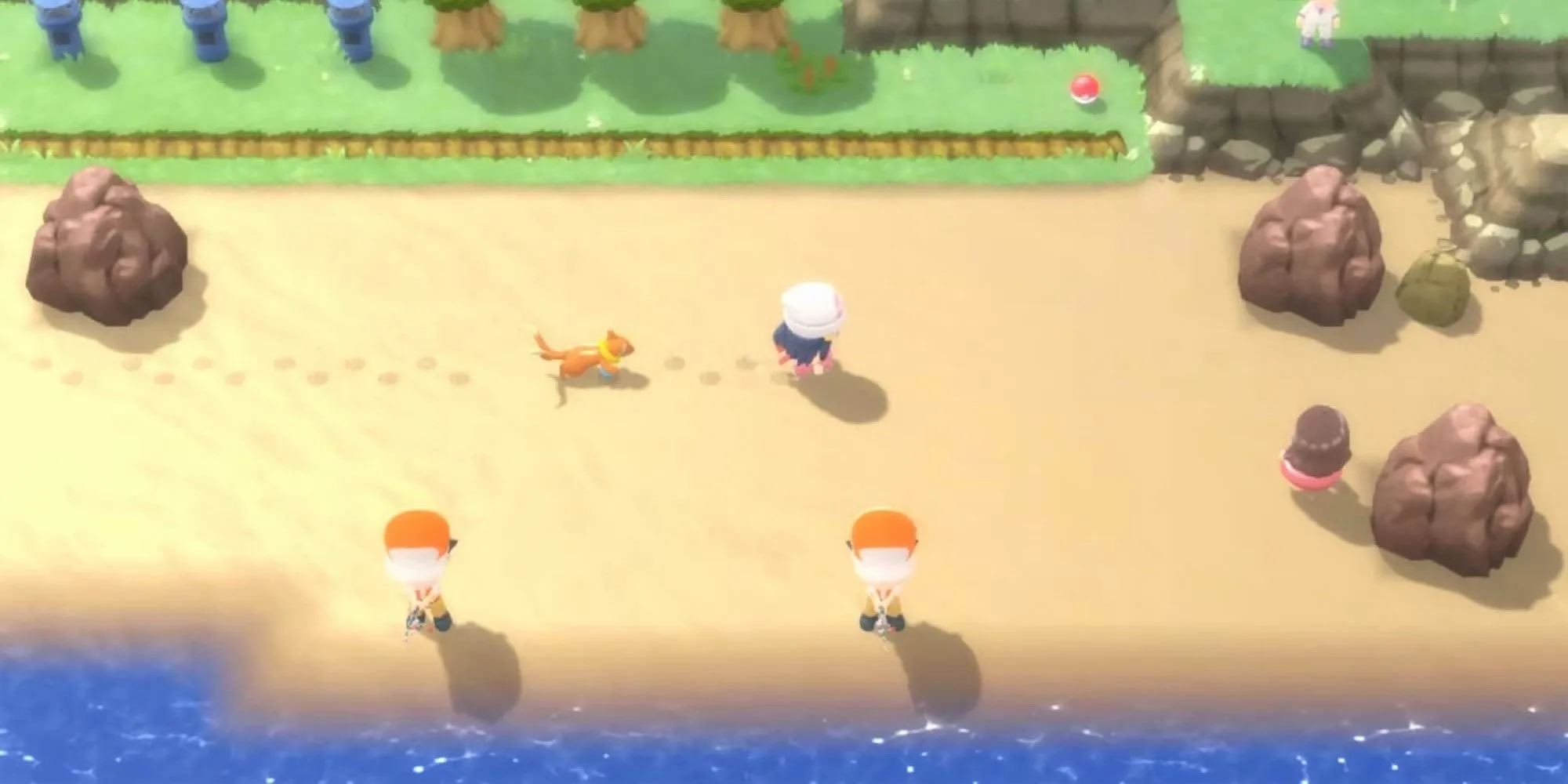 Running Along a Beach in Pokemon Shining Pearl