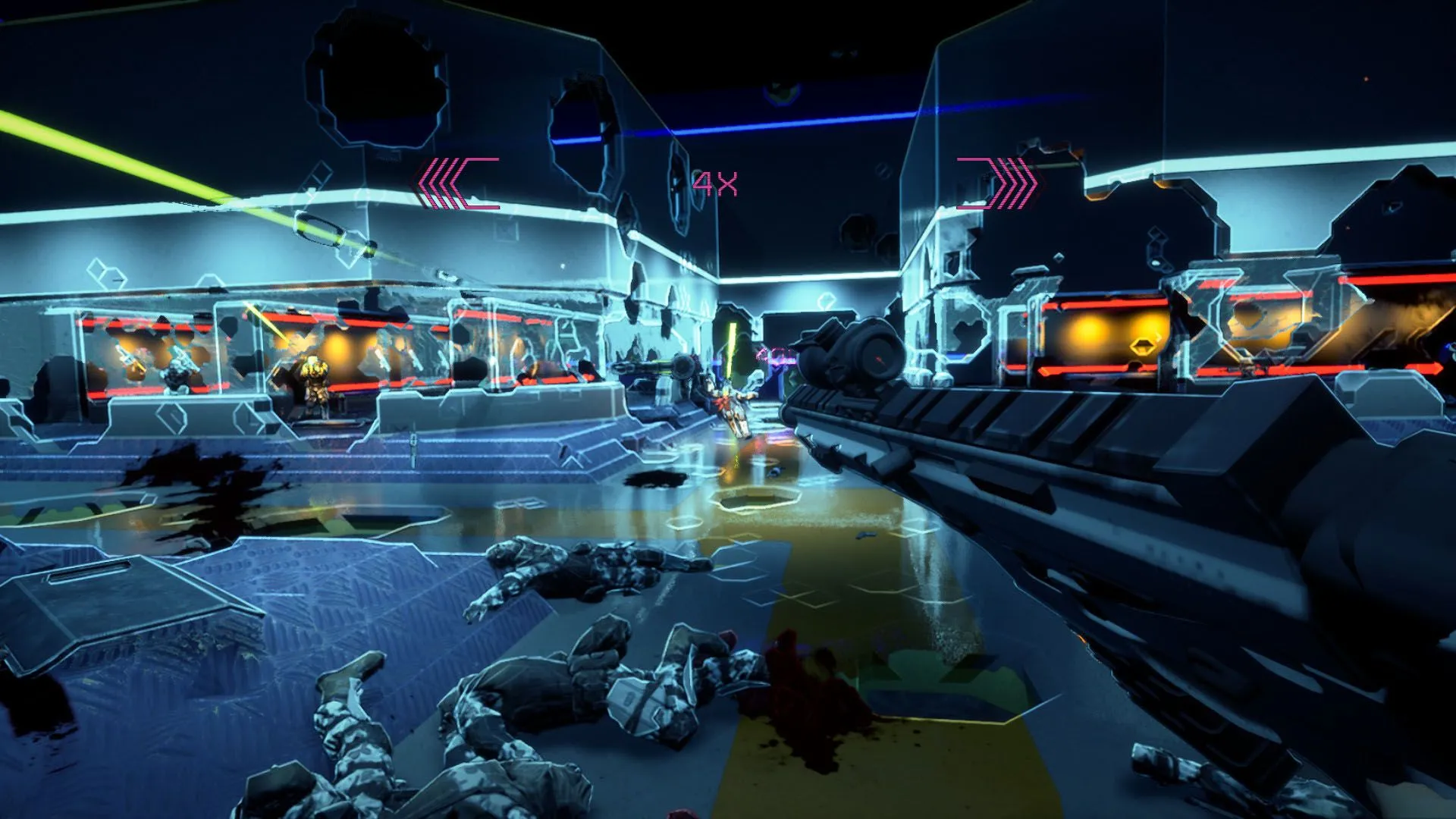 Severed Steel — pha bullet-time khi nhân vật lặn vòng, bắn liên tục trong phong cách parkour