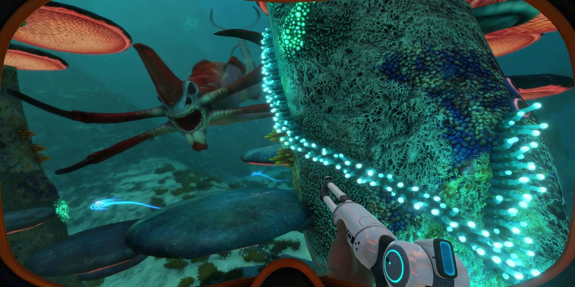 Sinh vật lạ trong Subnautica, minh họa môi trường alien dưới nước và cảm giác vừa quen vừa khác lạ