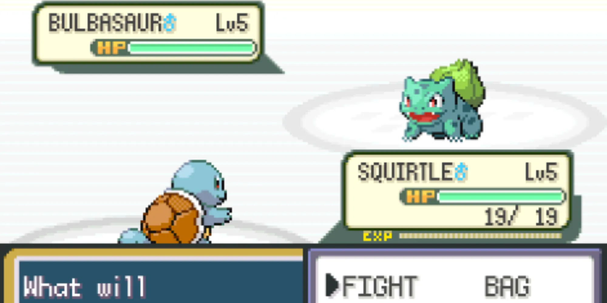 Squirtle đối đầu Bulbasaur trong FireRed & LeafGreen, bản remake làm sáng lớp hoài niệm