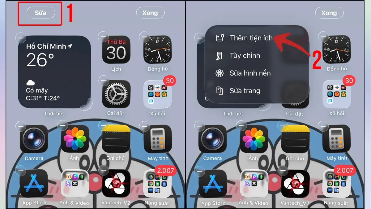 Thêm và chỉnh kích thước Widget để tối ưu chức năng nhanh trên màn hình chính