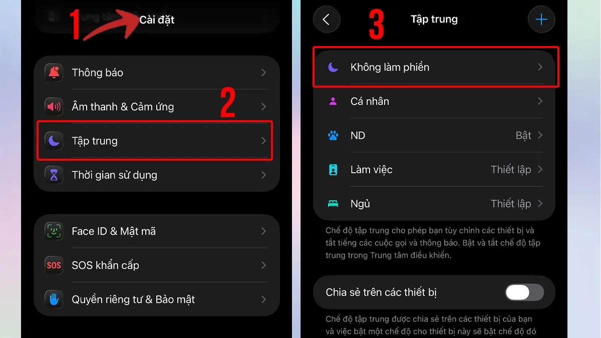 Thiết lập Focus Mode để chỉ hiển thị ứng dụng cần thiết khi chơi hoặc làm việc