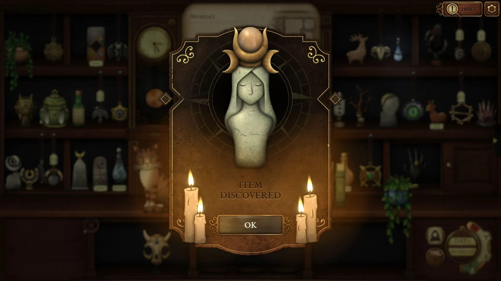 Tìm một cổ vật trong Strange Antiquities, minh họa cho giai đoạn nhận diện và tương tác vật phẩm