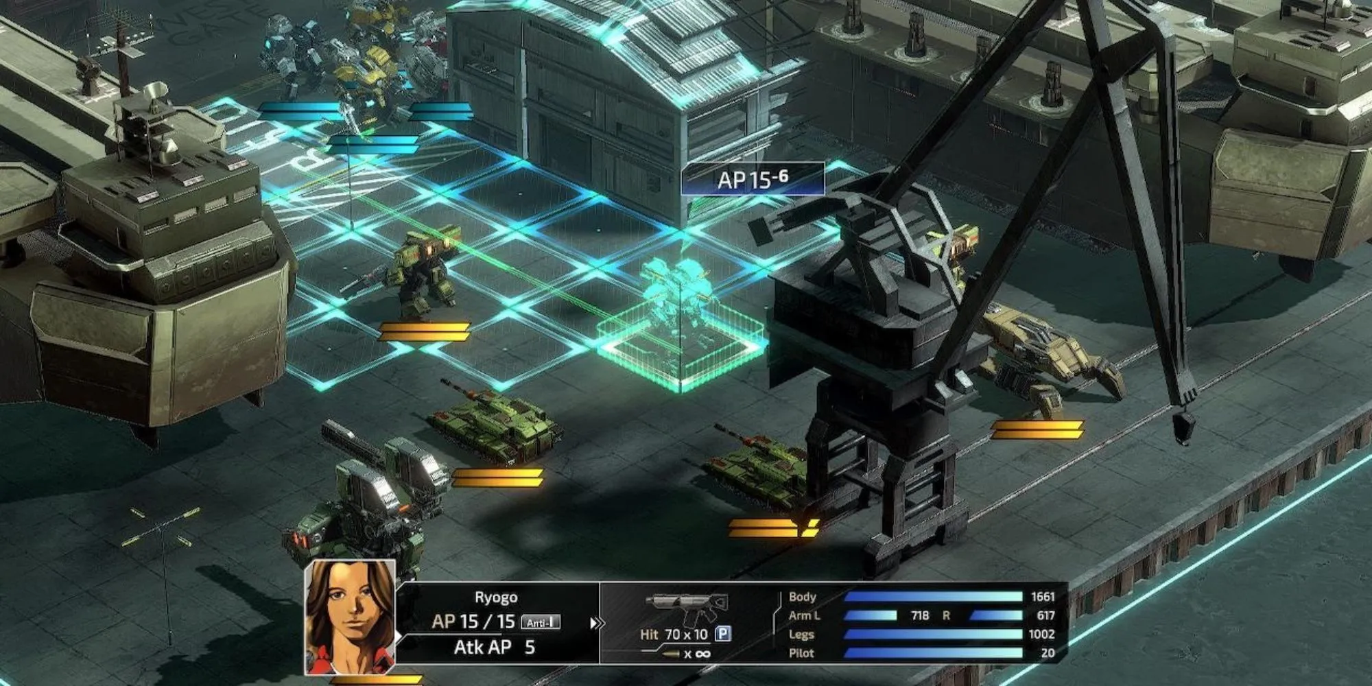 Trận đấu Front Mission 3 với Wanzer trên lưới chiến thuật