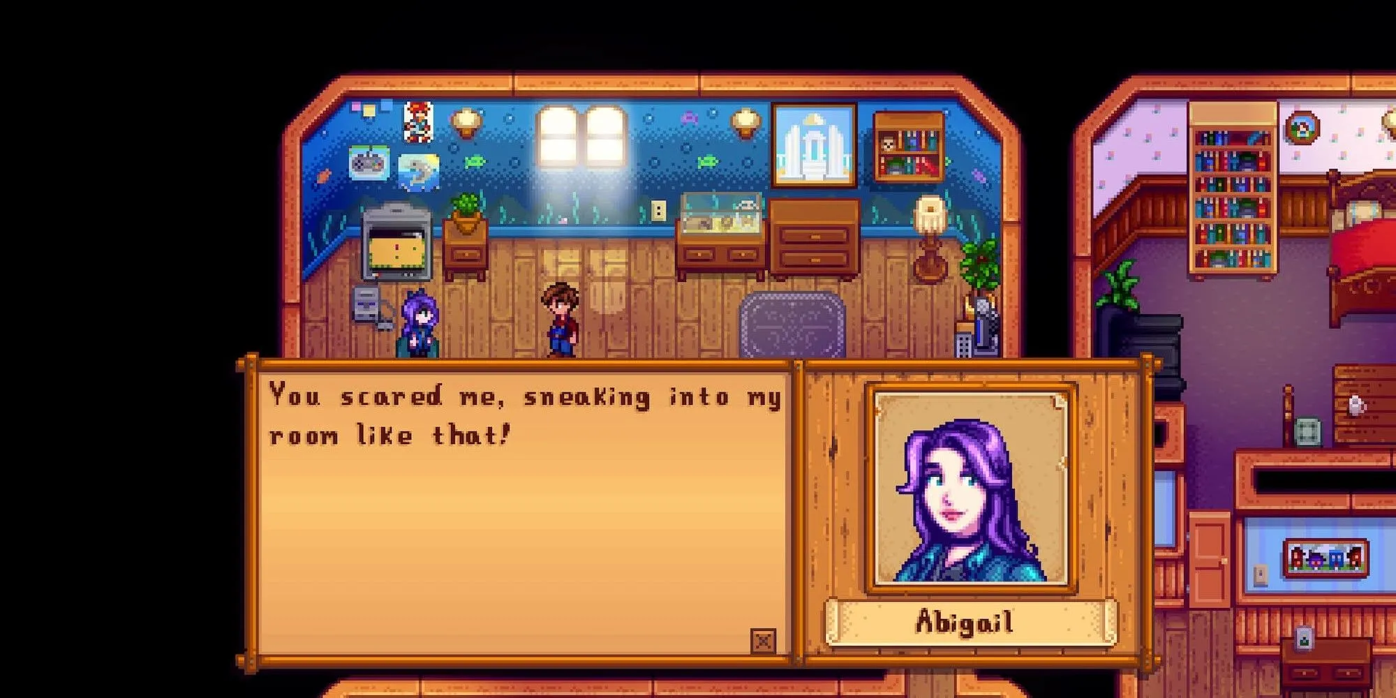 Tương tác với Abigail trong Stardew Valley, cảnh nông trại và mối quan hệ NPC