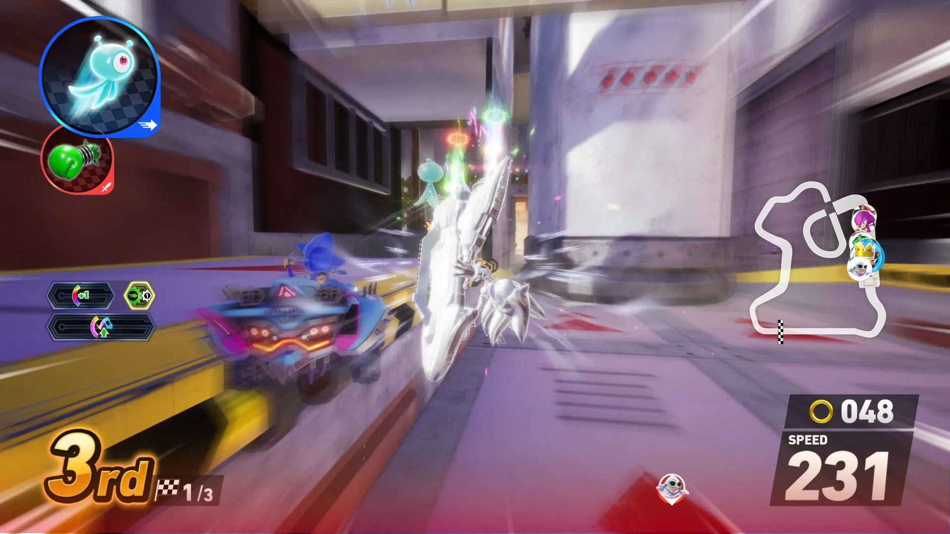 Ultimate Charge thêm cấp drift thứ tư và khả năng bất khả xâm phạm tạm thời trong Sonic Racing Crossworlds