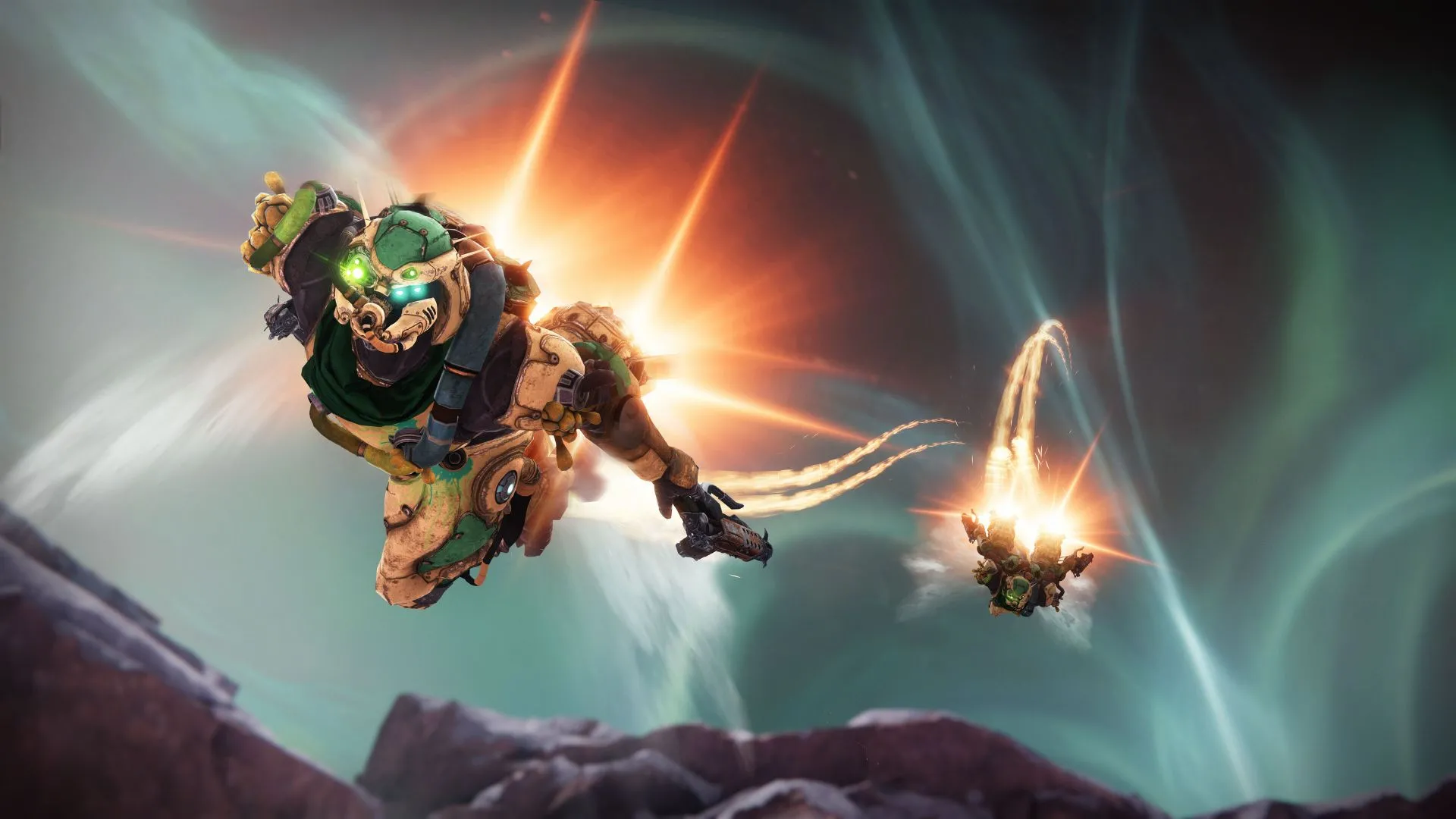 Vệ binh Destiny 2 với trang bị và jetpack trong The Edge of Fate, minh họa cho hệ thống tài nguyên mới