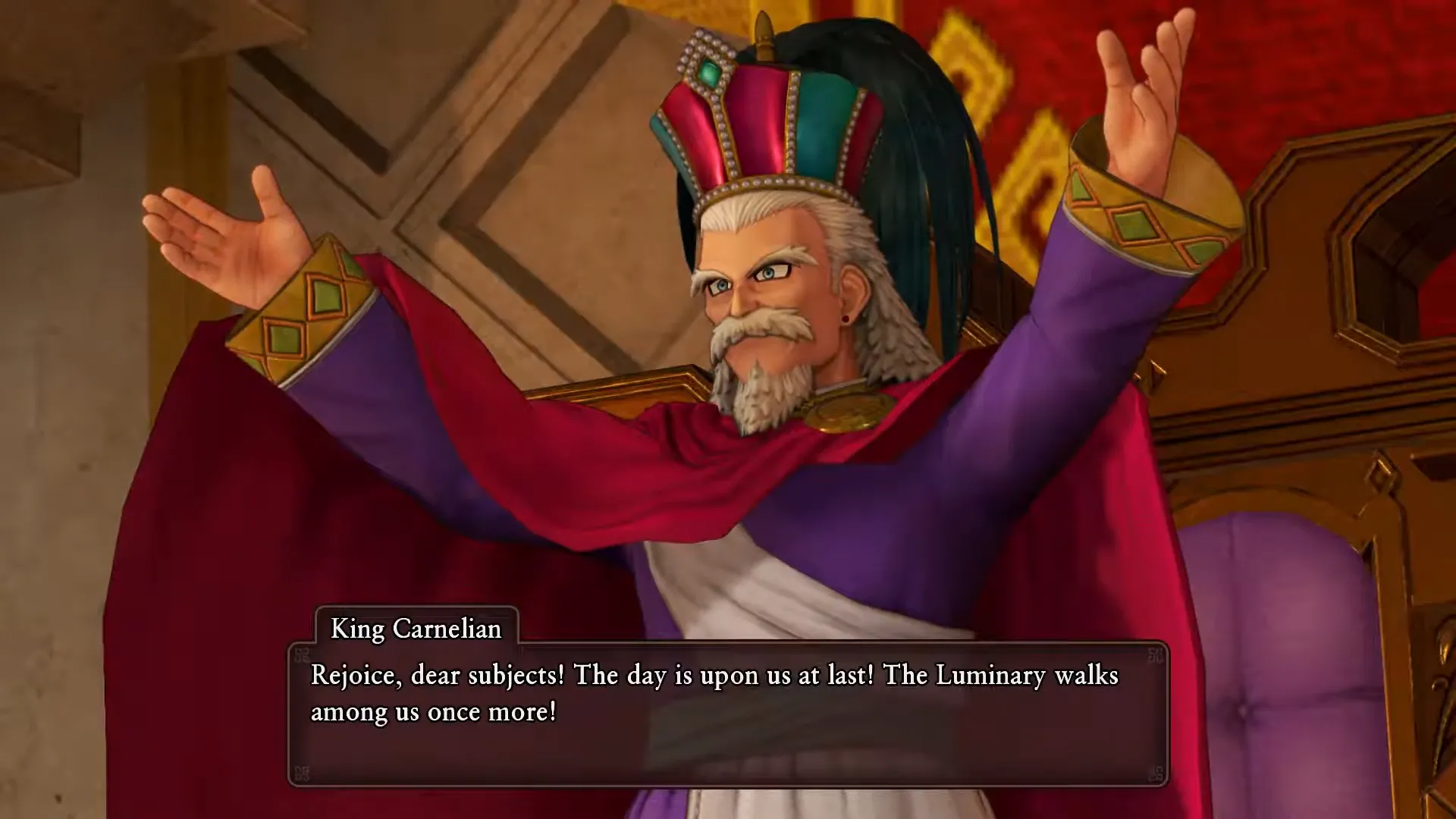 Vua Carnelian trong Dragon Quest XI, biểu tượng của cú xoay chuyển trong cốt truyện